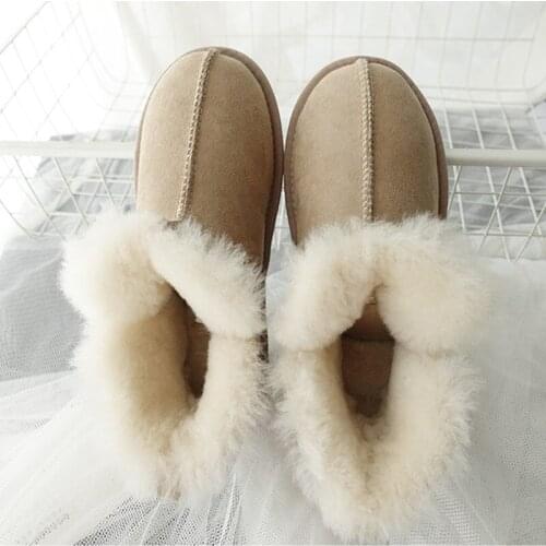 High quality womens boots simple snow boots real sheepskin leather natural fur winter boots brand womens warm ankle boots