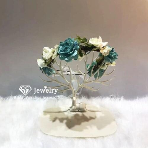 CC Flower Headbands Hairbands Crown Vintage Wedding Hair Accessories for Women Jewelry Seaside Vocation Headdress Princess KC74