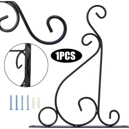 Wall Hanging Flower Stand Brackets Hooks 25cm Metal Plant Holder Hanger for Garden Basket Lawn Flower Pots