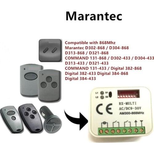 1PCS RX MULTI 300-868MHZ AC DC 9-30V receiver suits BENINCA BERNER HORMANN MARANTEC 868mhz remote control 433mhz Free shipping