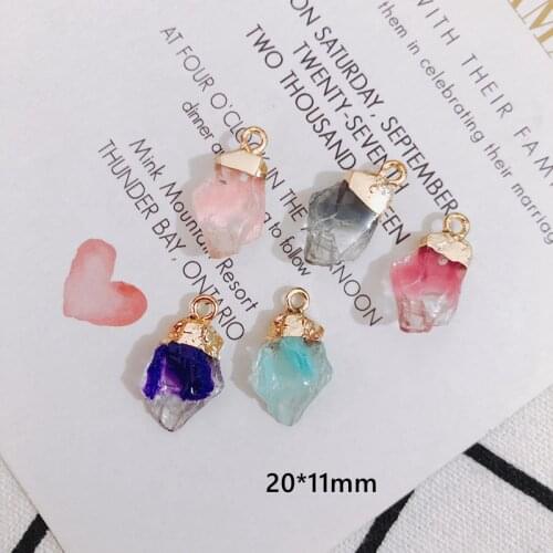 100pcs 11x21mm Jewelry Accessories Resin Charms Stone Shape DIY Jewelry Making Pendant Hand Made Earring Findings