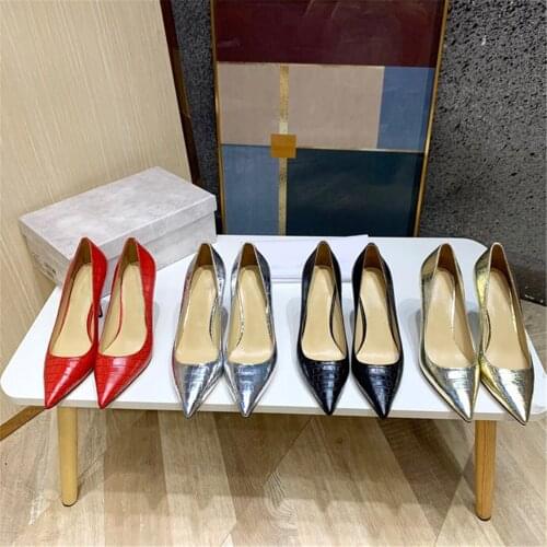 2021 New Fashion Womens High Heels Hot Sell Pointed Toe Shoes Genuine Leather Pumps Luxury Brand Pumps Popular Wedding Shoes