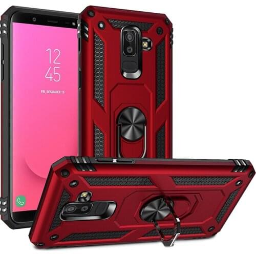 2021 for Samsung Galaxy J8 2018 Armor Shockproof Case for Samsung J4 J6 Plus A6 A7 A8 Plus 2018 Magnet Car Holder Ring Case Cove