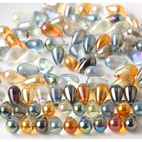 30Pcs Austrian Crystal Drop Transparent 9x15MM Charm Jewelry Making Accessories Faceted Glass Teardrop Bead DIY Necklace Pendant