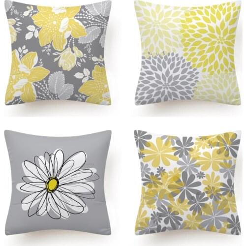 4 Pack Fashion Flower Style Throw Pillow Covers Cases Square Covers Decorative Cushion Covers for Sofa Couch Bedroom Chair Car