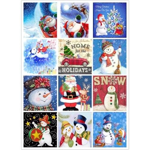 Uone New Diamond Painting DIY Cross Stitch Chirstmas Santa Claus Embroidery Rhinestone Kids Adult Home Bedroom Office Decor Gift