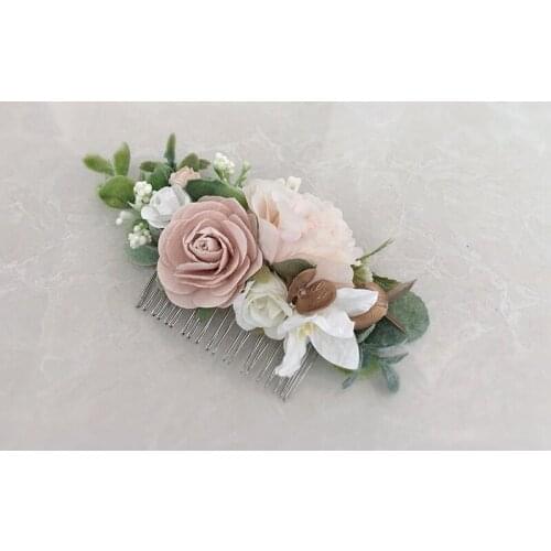 Free Shipping Blush Pink Ivory Flower Girl Comb