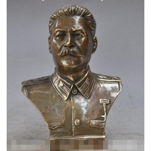 Free shipping S00079 Chinese Folk Brass Copper Bronze Made Colossus Leader stalin A bust art Statue