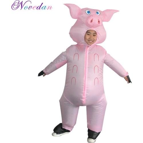 Child Inflatable Pink Pig Costumes for Party Performance Company Bars Clubs Child Pink Pig Cute Inflatable Costumes