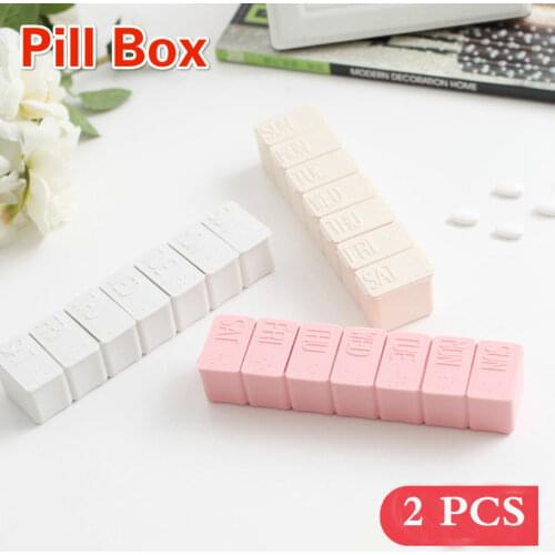 2Pcs/Set Travel Pill Box Holder Weekly Medicine Storage Organizer Container Drug Tablet Dispenser Independent Lattice Pill Case