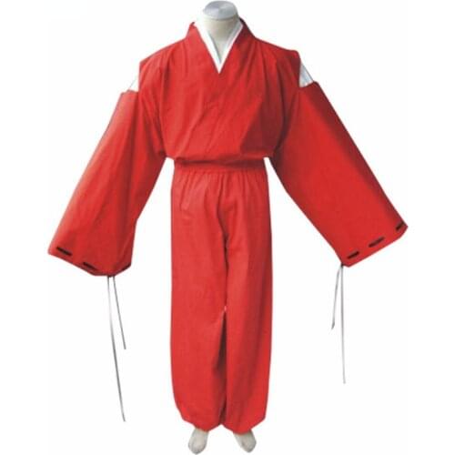Feudal Fairy Tale InuYasha Inu Yasha Anime Cosplay Costumes Cosplay Suits / Kimono Solid Red Long Sleeve Kimono Coat