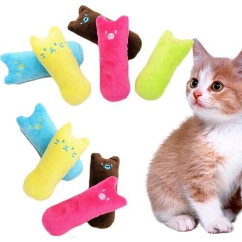 Teeth Grinding Catnip Toys Funny Interactive Plush Cat Toy Pet Kitten Chewing Vocal Toy Claws Thumb Bite Dropship