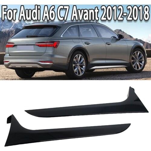 1 Pair Rear Window Side Spoiler Behind Strip Cover Trim For Audi A6 C7 Allroad TDI Quattro For Avant 2012-2018