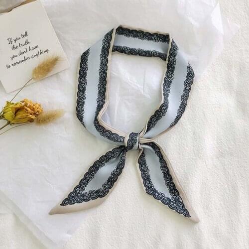 Korean Style Silk Scarf Retro Hair Band Small Neckerchief Headband Professional Decorations Ribbon Female Scarf Diadema Mujer