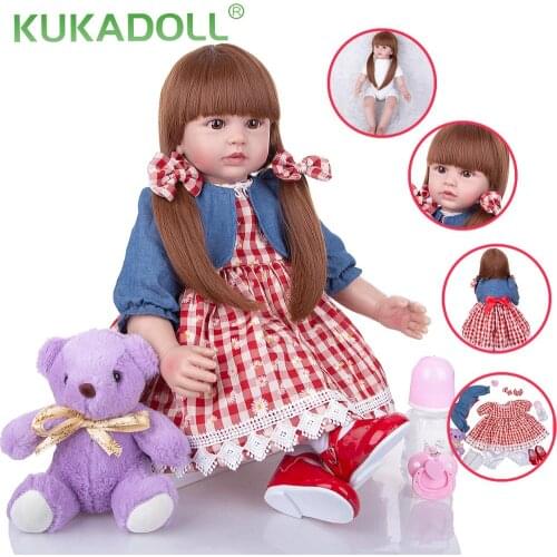 KUKADOLL 24 Inch Reborn Baby Dolls Cloth Body 60 CM Bebe Reborn Boneca Princess Doll Toy For Kid Birthday Gift Christmas Present