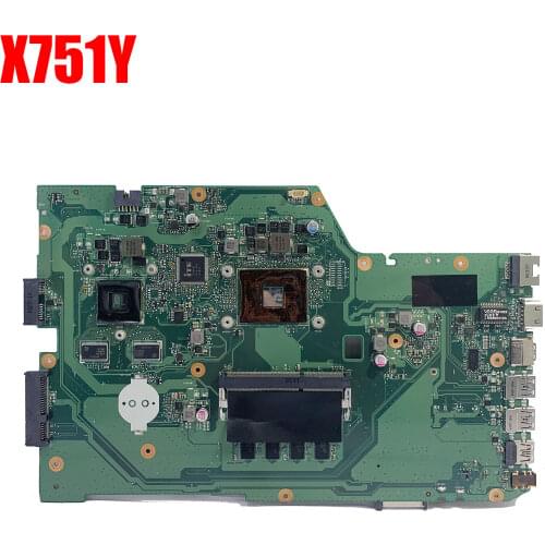 X751YI MAIN Board E1-7010CPU 4GB RAM 90NB09U0-R00030 mainboard REV2.0 For ASUS X751Y X751YI X751 K751Y laptop motherboard Tested