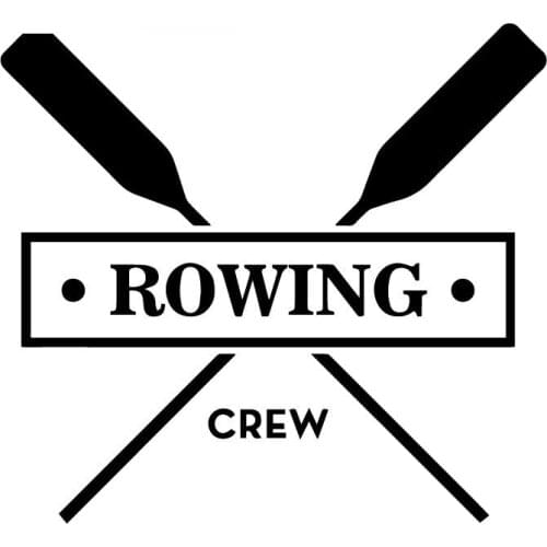 Cartoon Rowing Boat National Standard Rowing Paddle Sports Window PVC Car Sticker Personal Car Cover Scratch Anti-UV Black/White