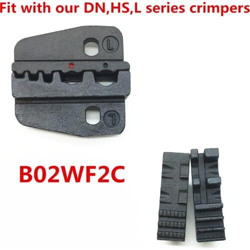 Crimp die set B02WF2C crimping jaws for 0.5-2.5mm2 wire-end ferrules and insulated cable connector 20-14AWG