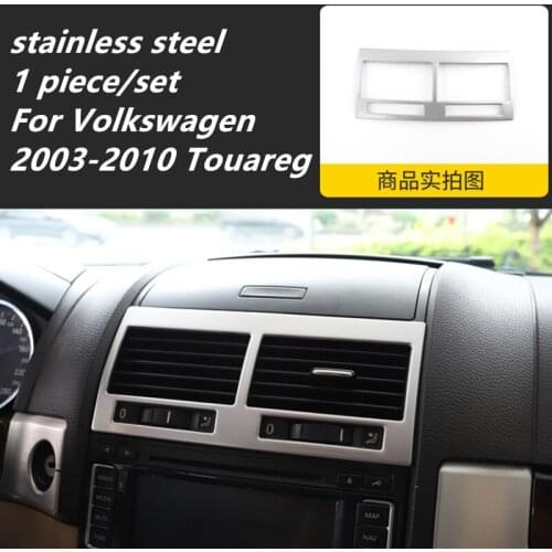 Stainless steel 2pcs/lot central control air conditioning outlet sticker air outlet sequins for Volkswagen VW 2003-2010 Touareg