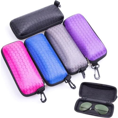 Newly Protable Rectangle Zipper Sunglasses Hard Eye Glasses Case Protector Box Vintage Retro Eyewear Accessories Travel Pack