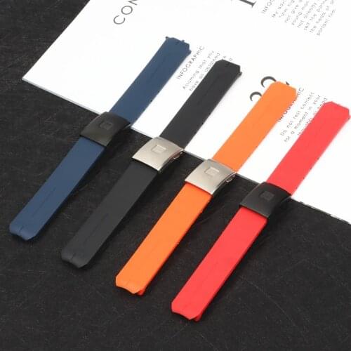 20mm Soft Silicone Strap fit for Tissot strap T013 T047 Rubber T-Sport Watchband Waterproof for T013420A T047420A