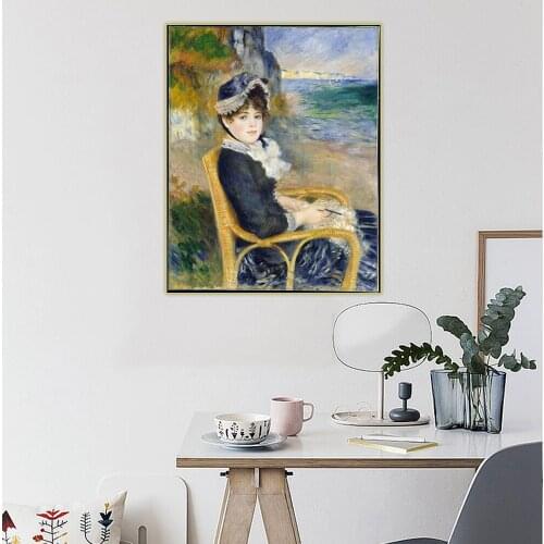 Citon Pierre Auguste Renoir《By the Seashore》Canvas Oil Painting Famous Art Poster Picture Wall Decor Home Interior Decoration
