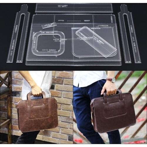Handmamde Handbag Acrylic Template Leather Pattern DIY Hobby Leathercraft Sewing Pattern Stencils 36*28*6cm