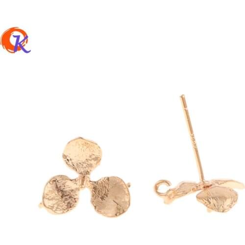 Cordial Design 30Pcs 11*11MM Jewelry Accessories/Earring Stud/Genuine Gold Plating/DIY Jewelry Making/Hand Made/Earring Findings