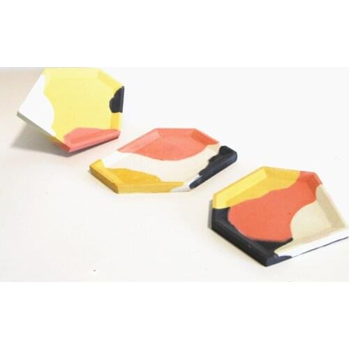 Concrete tray silicone mold geometry design Suitable for making cement Clay Gypsum Gypsum Pot base Candle storage tray mold