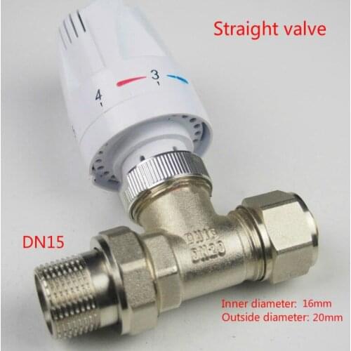 Thermostatic Radiator Valve Automatic Temperature Control Valve Straight Type DN15 DN20