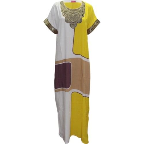 Tilapia casual women summer loose dress ankara style plaid maxi long fashion dress appliques straight thin femme vestidos