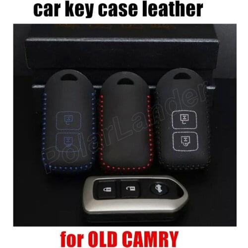 Only Red best selling car styling Genuine quality leather car key case cover Hand sewing DIY fit for TOYOTA OLD CAMRY