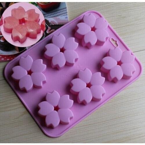 Cake decorating 6 hole cherry Maple leaf shape silicone Donuts bakeware pastry design silicone mousse candy moulds free shipping
