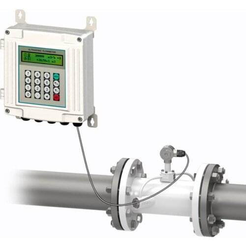 Ultrasonic Flow Meter Split type Pipe Transducers Flange TUF-2000SW DN15mm-1000mm Wall-mounted Digital flowmeter