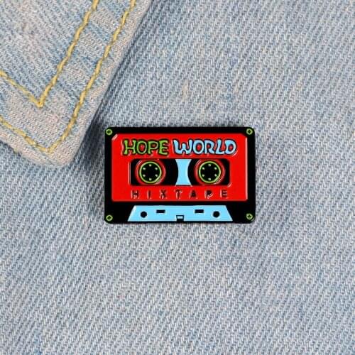 Vintage Tape Enamel Pin Custom 90s Song Pop Music Brooches for Shirt Lapel Backpack Badge Nostalgic Jewelry Gift for Kids
