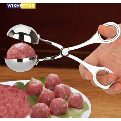 WIKHOSTAR Stainless Steel Meatball Maker Kitchen Gadgets Meatball Clip Fish Ball Rice Ball Making Mold Tool Kitchen Accessories