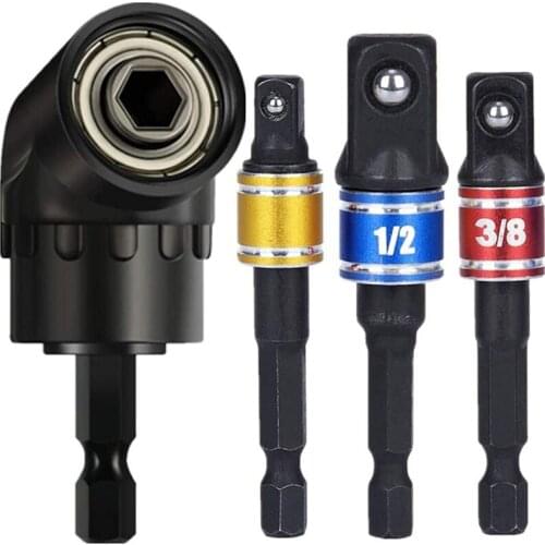 WSFS Hot Impact Grade Driver Sockets Adapter Extension Set Drill Bit Right Angle Drill, 3Pcs Socket Adapter Set