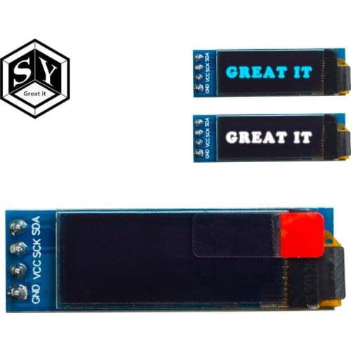 1PCS Great IT 0.91 inch OLED module 0.91" white blue OLED 128X32 OLED LCD LED Display module 0.91" IIC Communicate