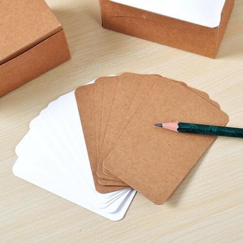 100 Sheets/box DIY Word Cards Blank Post Card Kraft Thick Double-sided paper word Sketch Doodle