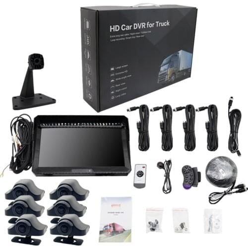 11 Inch IPS Screen 6 Ways Video Input 6 Channel Split Support 2*256GB TF Card Reverse DVR Monitoring Starlight Camera System