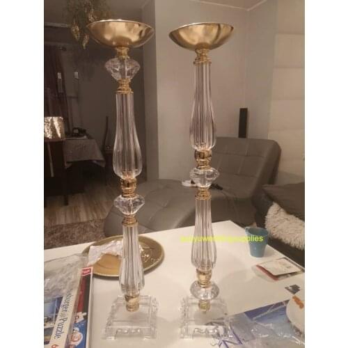 12pcs) 70cm )Crystal Candle Holders Candlestick Flower Vase Table Centerpiece Event Flower Rack Road Lead Wedding Decoration1333