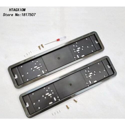 2 Pcs License Plate Frame Plate Holder Frame Plate Cover License Plate Screw Stainless Steel Carbon Fiber And Plastic Fit EU