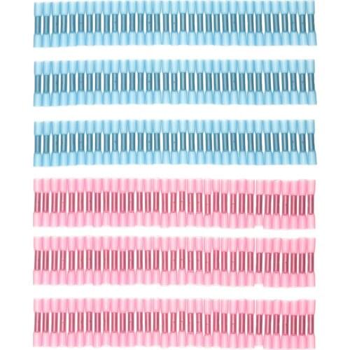 200pcs Heat Shrink Terminals Set Electric Cable Crimp Connectors Butt Kit Suitable For Marine Automotive Rail
