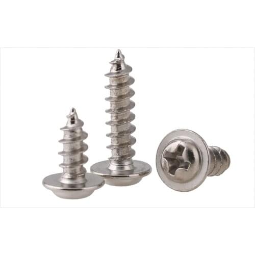 500PCS/LOT Round head M2 M2.3 M2.6 PWA Nickeling carbon steel Cushioned self-tapping White with Padded screws