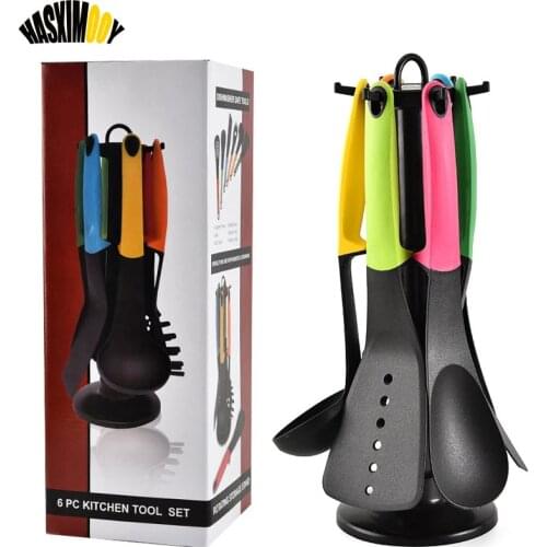 6 PCS Kitchen Nylon Kitchenware Set Cooking Utensils Set Non-stick Spatula Shovel Spoon Cooking Tools Set Baking Kitchen Tools