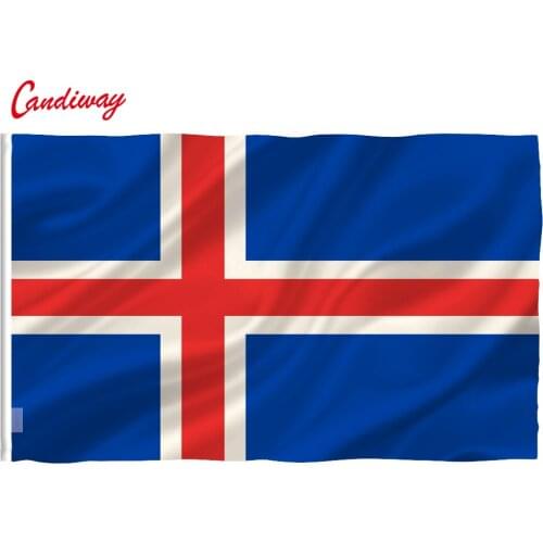 90 x 150cm Iceland flag Banner Hanging Iceland National flag the Home Decoration flags NN080