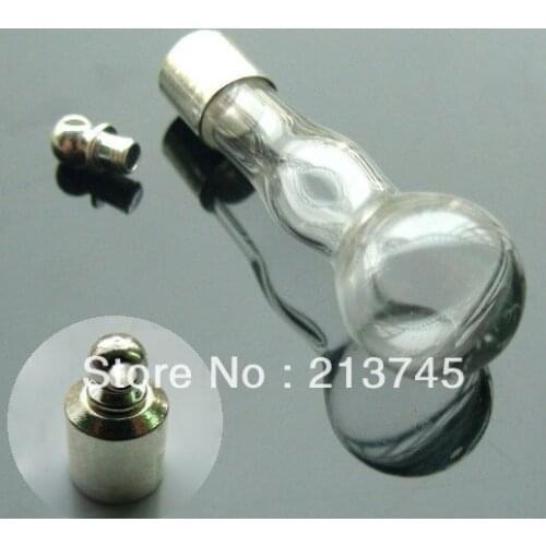 Free ship 100pcs/lot seals M7 glass vial pendant screw cap wish bottle pendant perfume bottle essential oil bottle