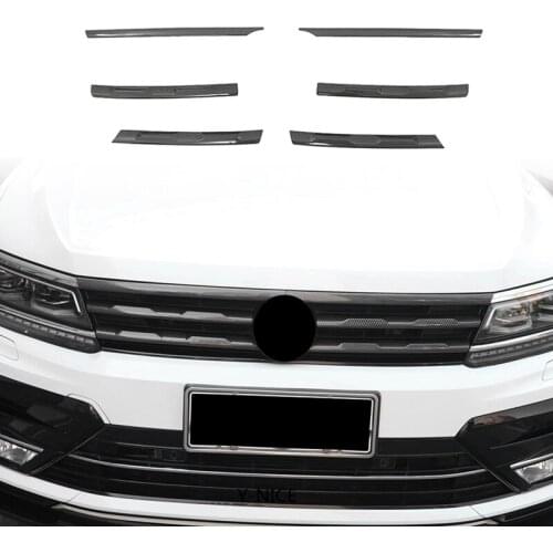 For Tiguan MK2 2016-2021 Front Bumper Mesh Center Grille Grill Moulding Strips Cover Trim