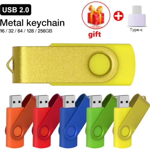 USB 2.0 flash drive 64gb 32gb pendrive 16gb 32gb 64gb 128gb usb2.0 stick pen drive flash usb disk with type-c adapter best gift