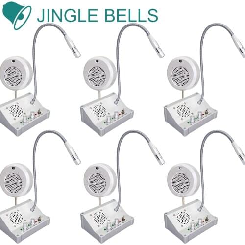 JINGLE BELLS 6 PCS Anti Interference Bank Window Counter Intercom System Speaker Two Way Dual Railway Ticket Office Hospital